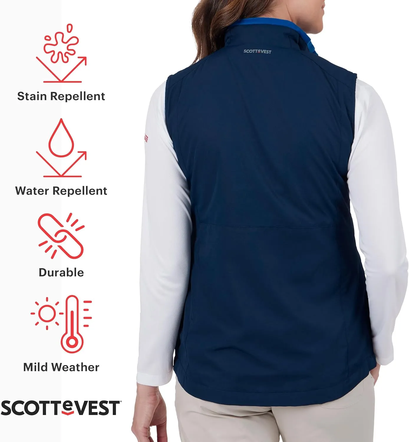 SCOTTeVEST Best Travel Vest for Women - 24 Hidden Pockets - Water Repellent for Travel & More