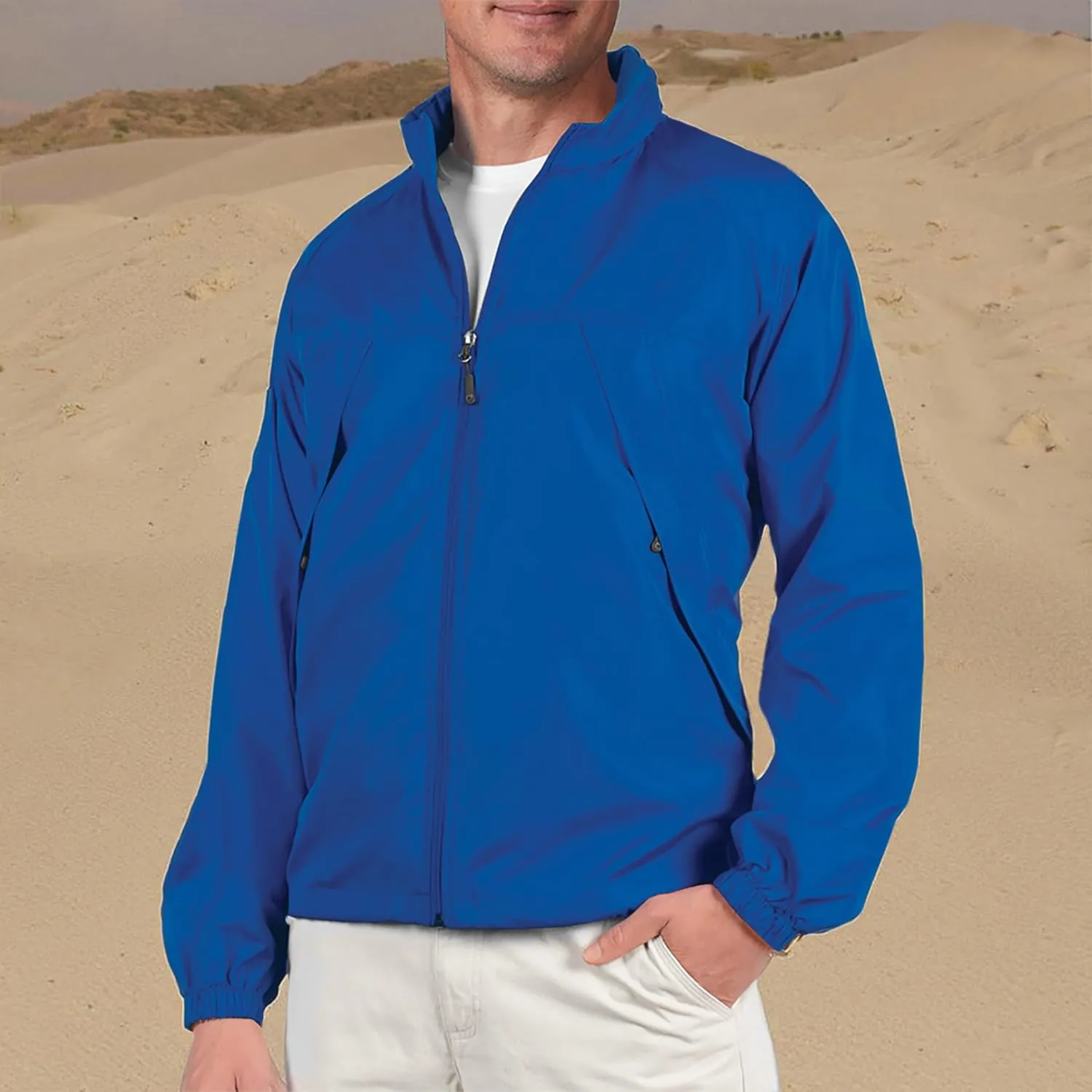 SCOTTeVEST Pack Windbreaker Jacket for Men - 19 Hidden Pockets - Lightweight Water Repellent Coat for Travel & More