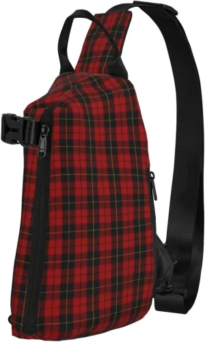 Scottish Clan Wallace Tartan Sling Bag For Women Casual Crossbody Backpack Shoulder Bag Chest Bag Daypack For Hiking Sports