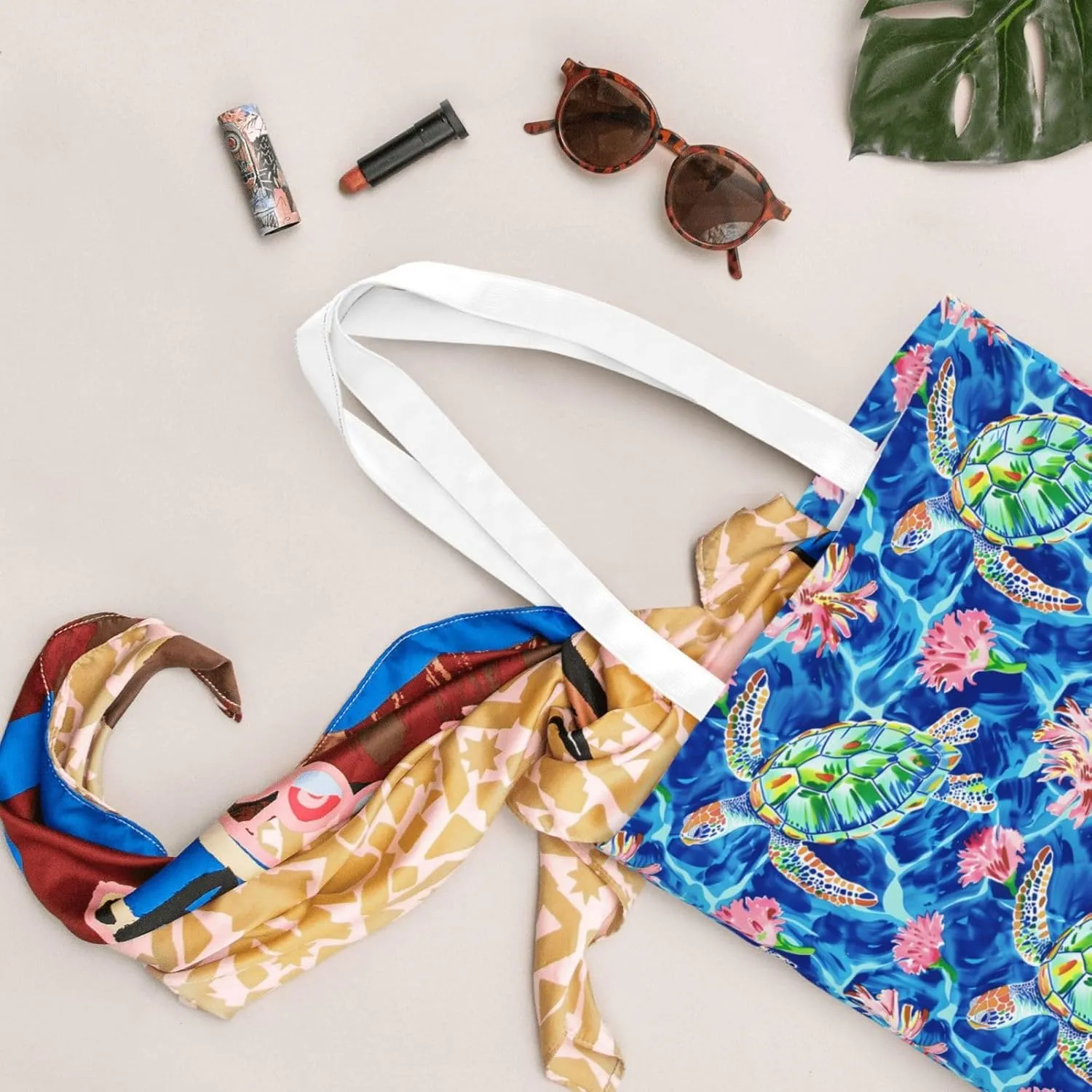 Sea Turtles Tote Bag Reusable Shoulder Tote Bag For Women Lady Vacation, Shopping, Work