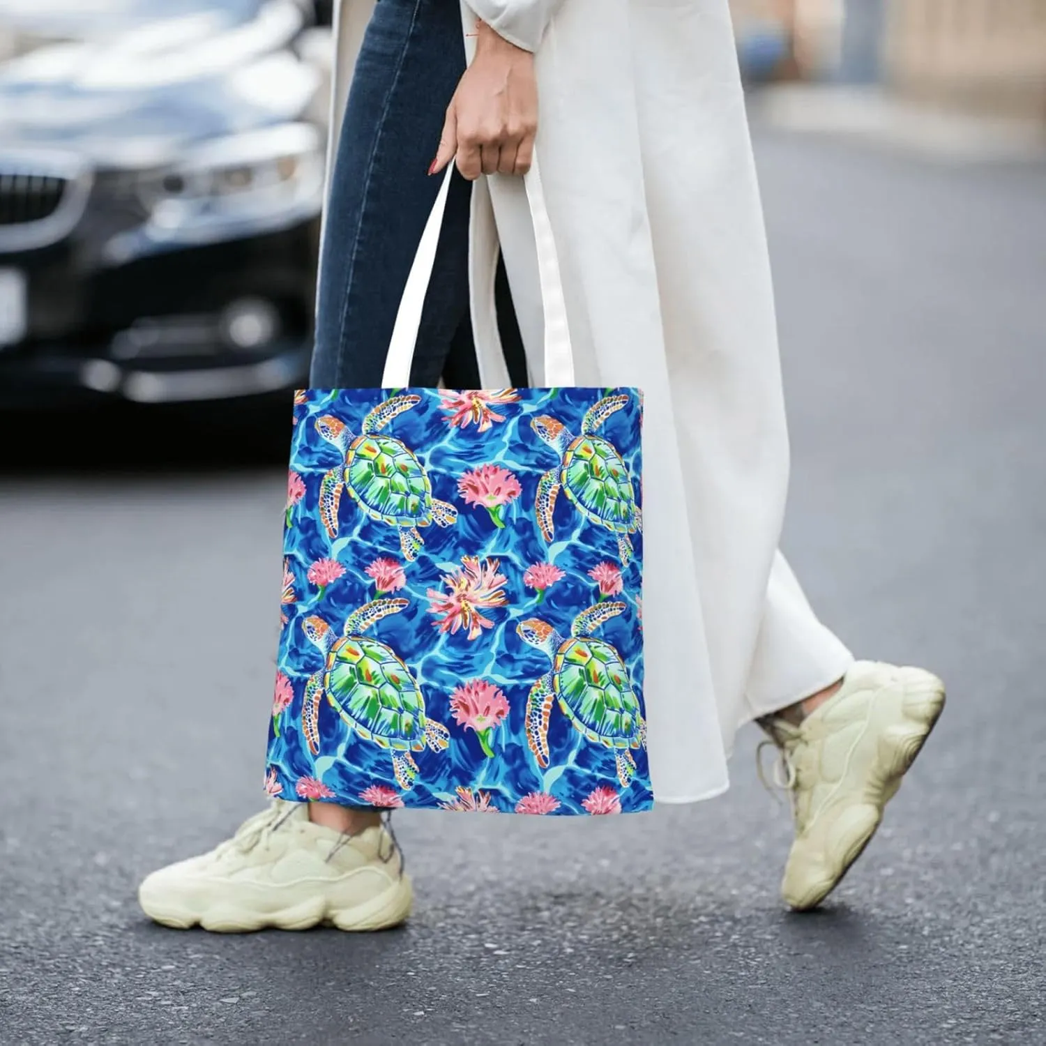 Sea Turtles Tote Bag Reusable Shoulder Tote Bag For Women Lady Vacation, Shopping, Work