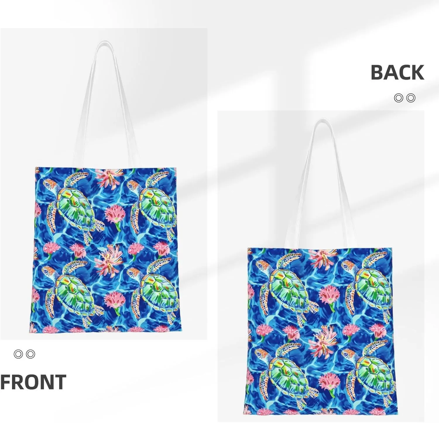 Sea Turtles Tote Bag Reusable Shoulder Tote Bag For Women Lady Vacation, Shopping, Work