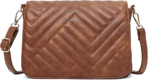 SENDEFN Quilted Leather Crossbody Bags for Women Ladies Shoulder Purse Satchel HandBag with Chain Trendy Strap