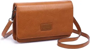 SENDEFN Small Crossbody Bags for Women Leather Cell Phone Purse Wallet with ID window and Card Slots