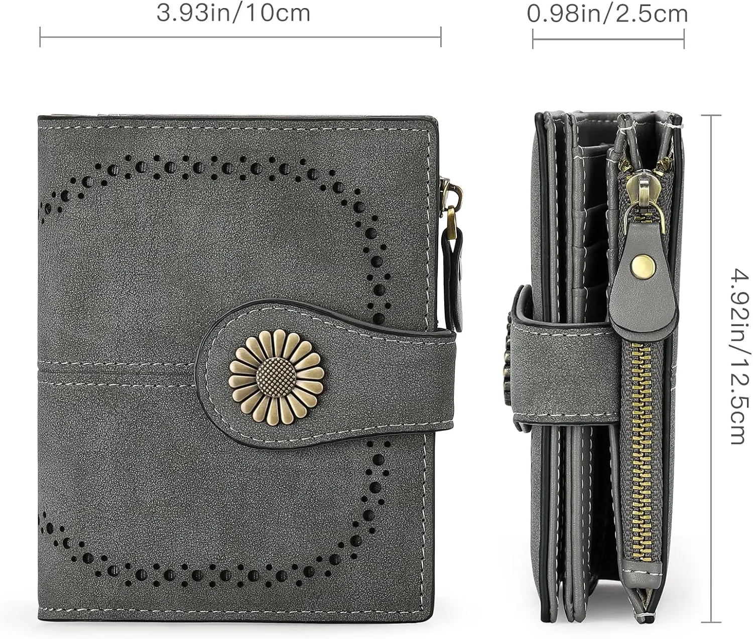 SENDEFN Small Wallets for Woman RFID Blocking Leather Bifold Credit Card Holder Purse with ID Window