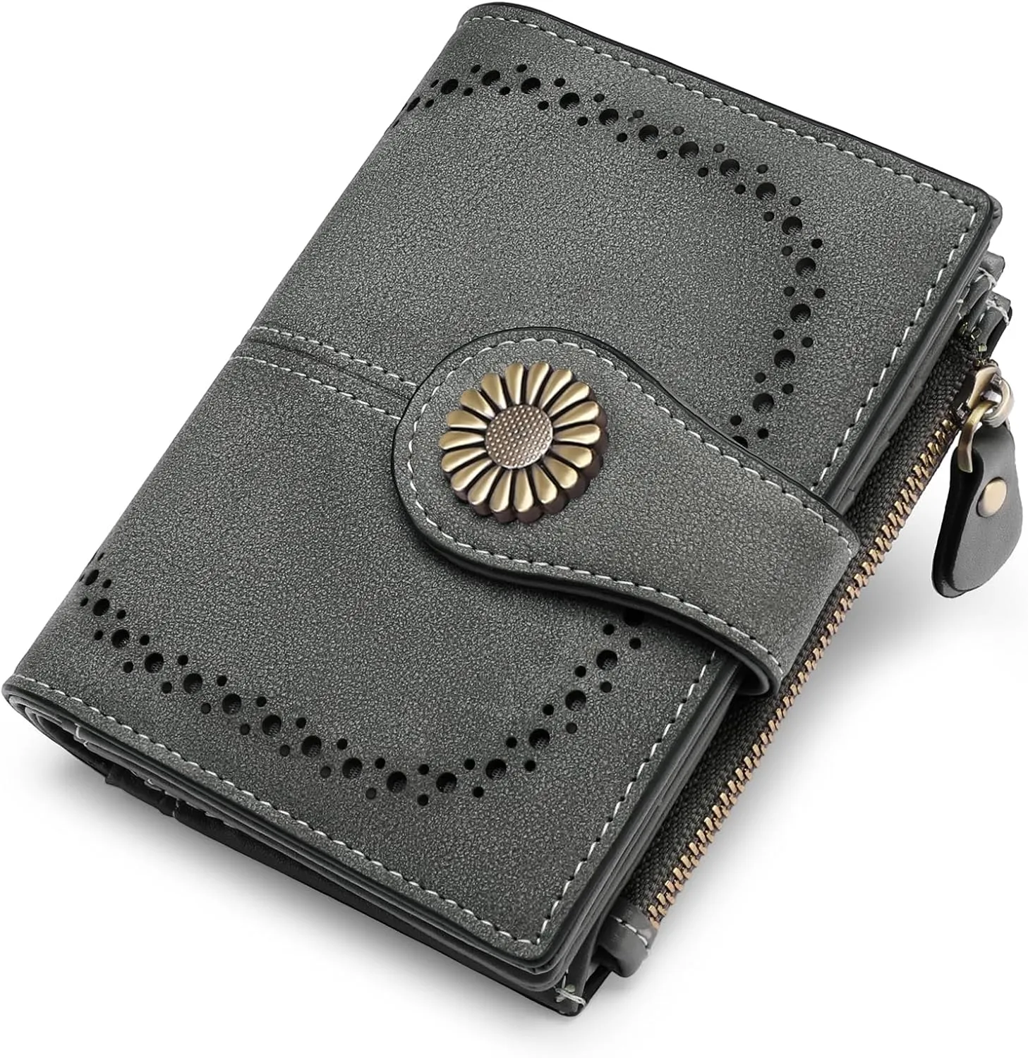 SENDEFN Small Wallets for Woman RFID Blocking Leather Bifold Credit Card Holder Purse with ID Window