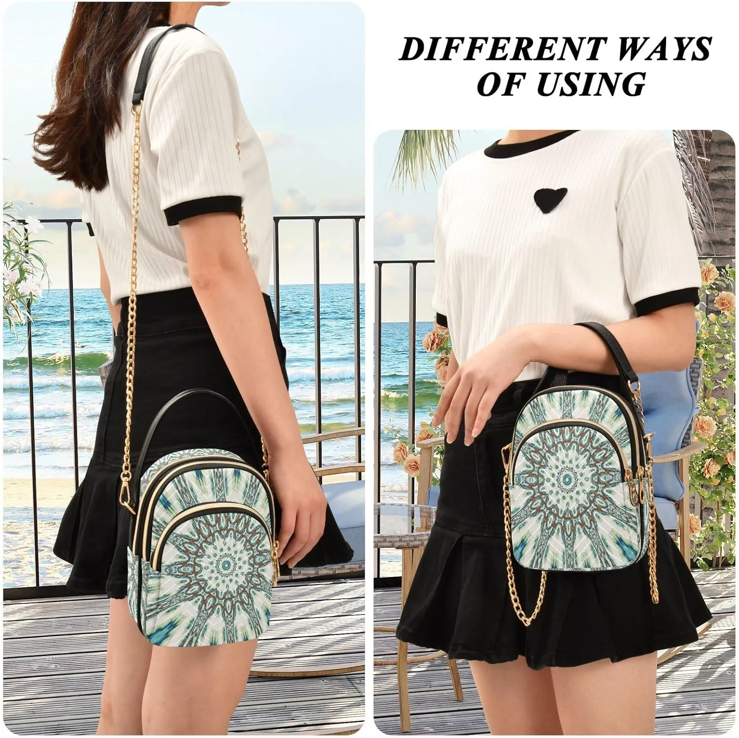 senya Pink Black Leopard Crossbody Handbags for Women Casual Leather Shoulder Phone Purse