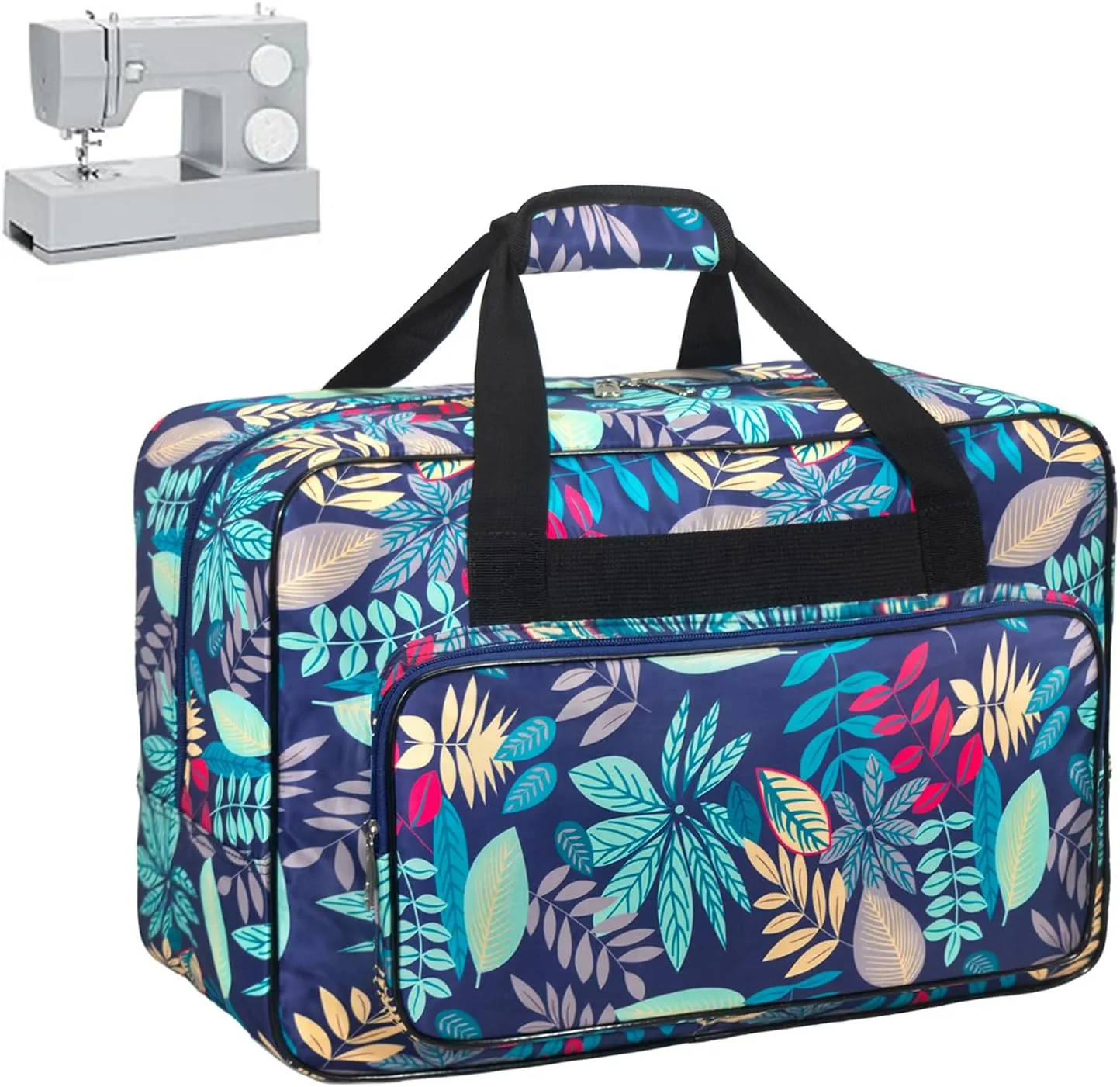 Sewing Machine Carrying Case，Sewing Machine Carrying Case Tote Bag，Universal Tote Storage Bag with Pockets and Handles, Suitable for Most Standard Singer, Janome (Light Blue)