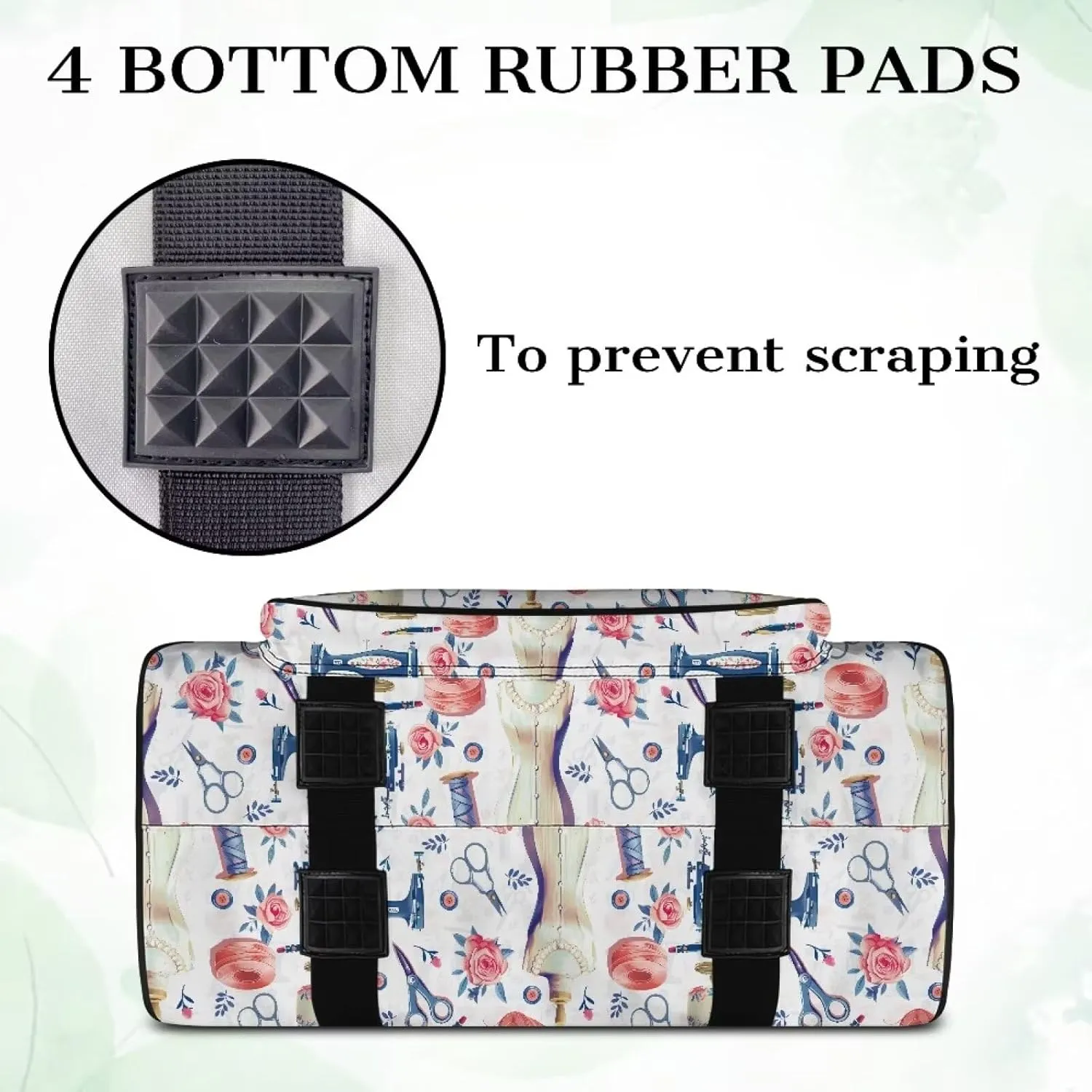 Sewing Machine Case with Handle & Thick Pad Fits Brother/Singer and Most Machines Foldable Simple Sewing Machine Carrying Case Storage Sewing Supplies
