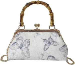 Shell Bag National Style Butterfly Embroidery Messenger Bag Handle Simple Handbag Women's Bag