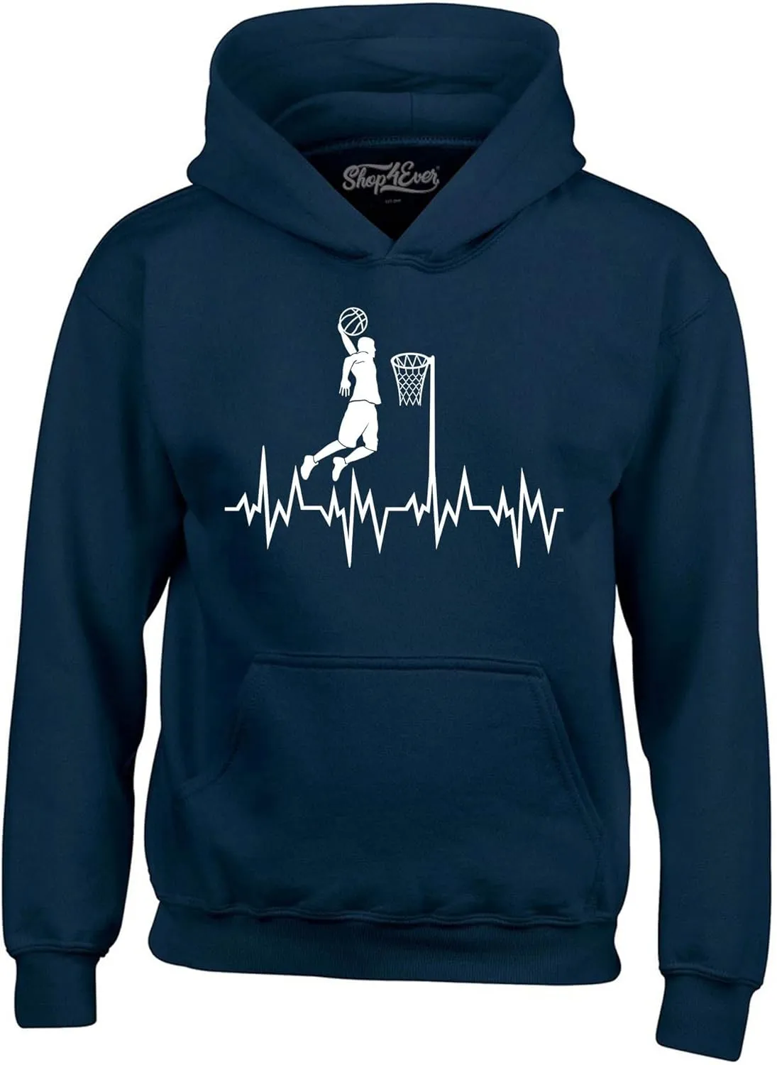shop4ever® Basketball Player Slam Dunk Heartline Heartbeat Hoodie Sweatshirts