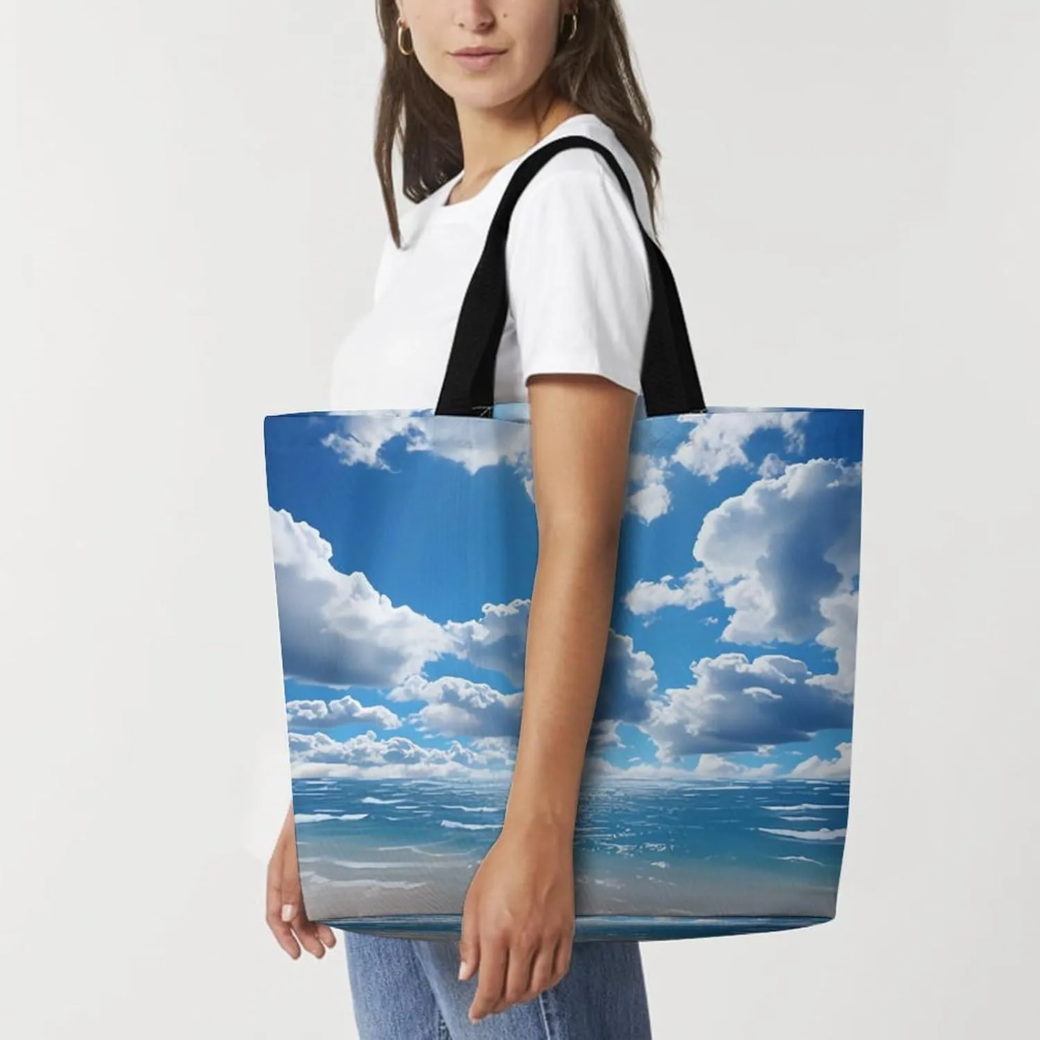 Shopping Bag for Women, Various Fruits Tote Bag, Large Capacity Shoulder Bags for Groceries Travel