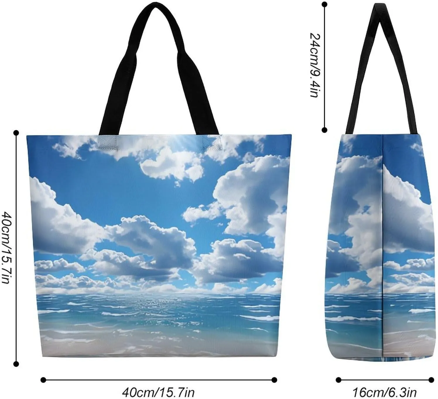 Shopping Bag for Women, Various Fruits Tote Bag, Large Capacity Shoulder Bags for Groceries Travel