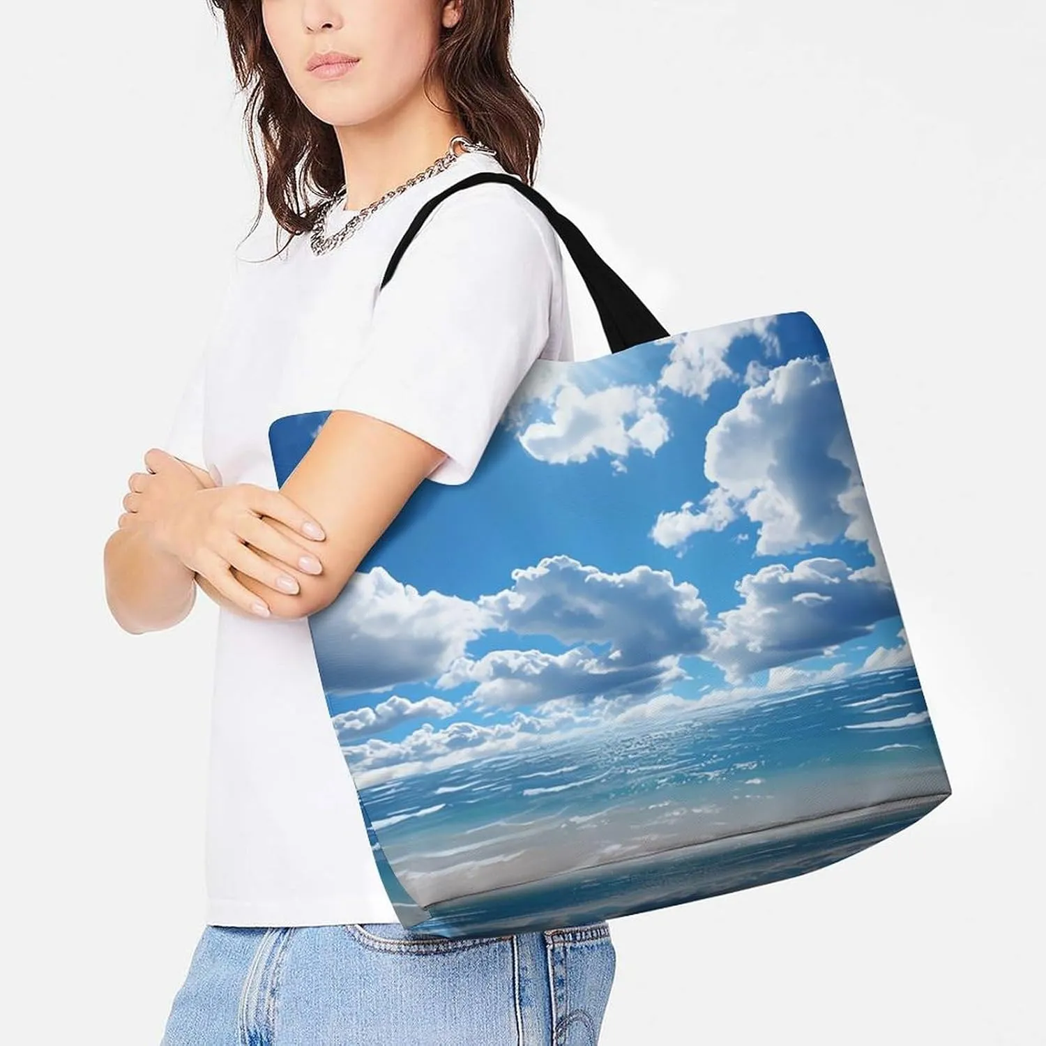 Shopping Bag for Women, Various Fruits Tote Bag, Large Capacity Shoulder Bags for Groceries Travel