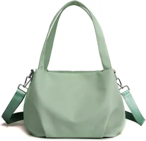 Shoulder Bags Dumpling Bag College Wind Bag, Student Fold Messenger Bag, Female Large-Capacity Shoulder Bag Female Bag(Light Green)