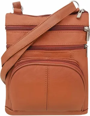 SILVERFEVER Women’s RFID-Blocking Crossbody Shoulder Bag - Top Grain Leather, Adjustable Strap, Multiple Pockets