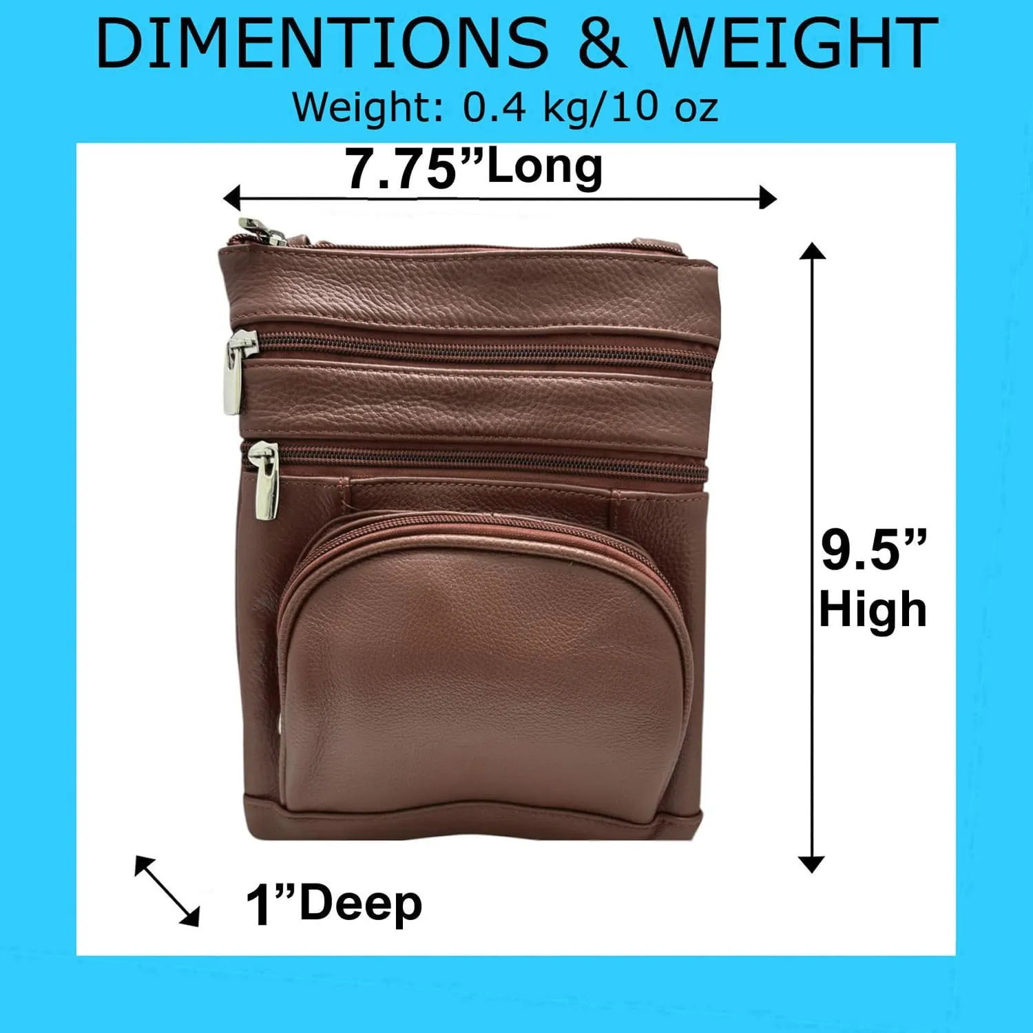 SILVERFEVER Women’s RFID-Blocking Crossbody Shoulder Bag - Top Grain Leather, Adjustable Strap, Multiple Pockets