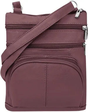 SILVERFEVER Women’s RFID-Blocking Crossbody Shoulder Bag - Top Grain Leather, Adjustable Strap, Multiple Pockets