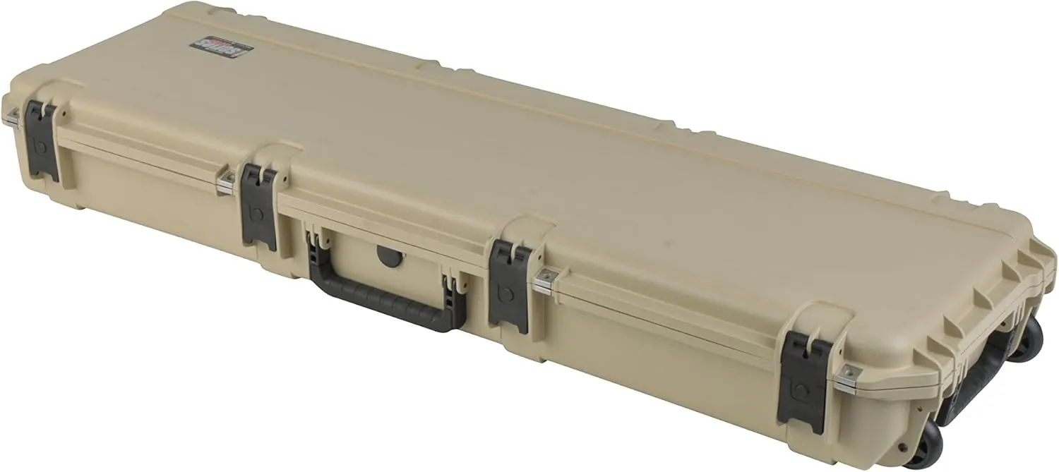 SKB iSeries 50" Tan Rifle Case, Waterproof, Impact Resistant, Lockable Latches, Wheeled Design (3i-5014-6T-L)