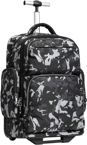 SKYMOVE 20 inches Big Storage Multifunction Travel Wheeled Rolling Backpack Luggage Books Laptop Bag, Blue