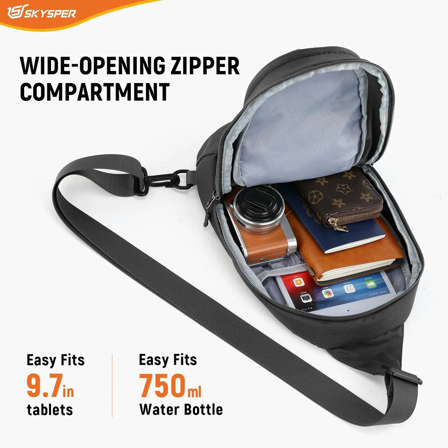 SKYSPER Sling Bag RFID Crossbody Sling Backpack Travel Cross Body Bag Shoulder Sling Daypack