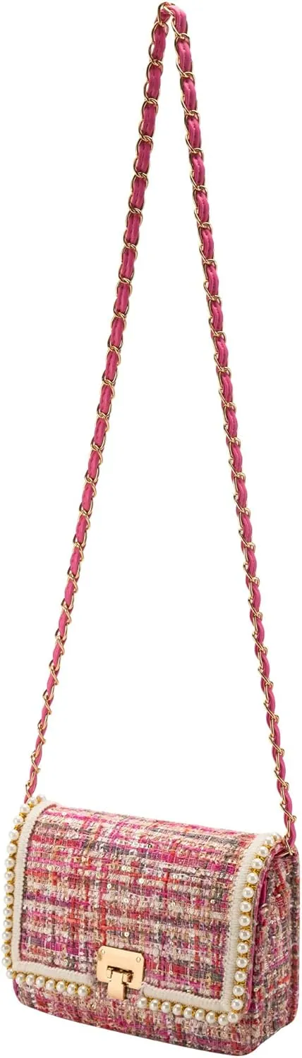 Small Crossbody Bags for Women Leather Shoulder Bag with Chain Strap Trendy Clutch Satchel Ladies pearl Evening Bags