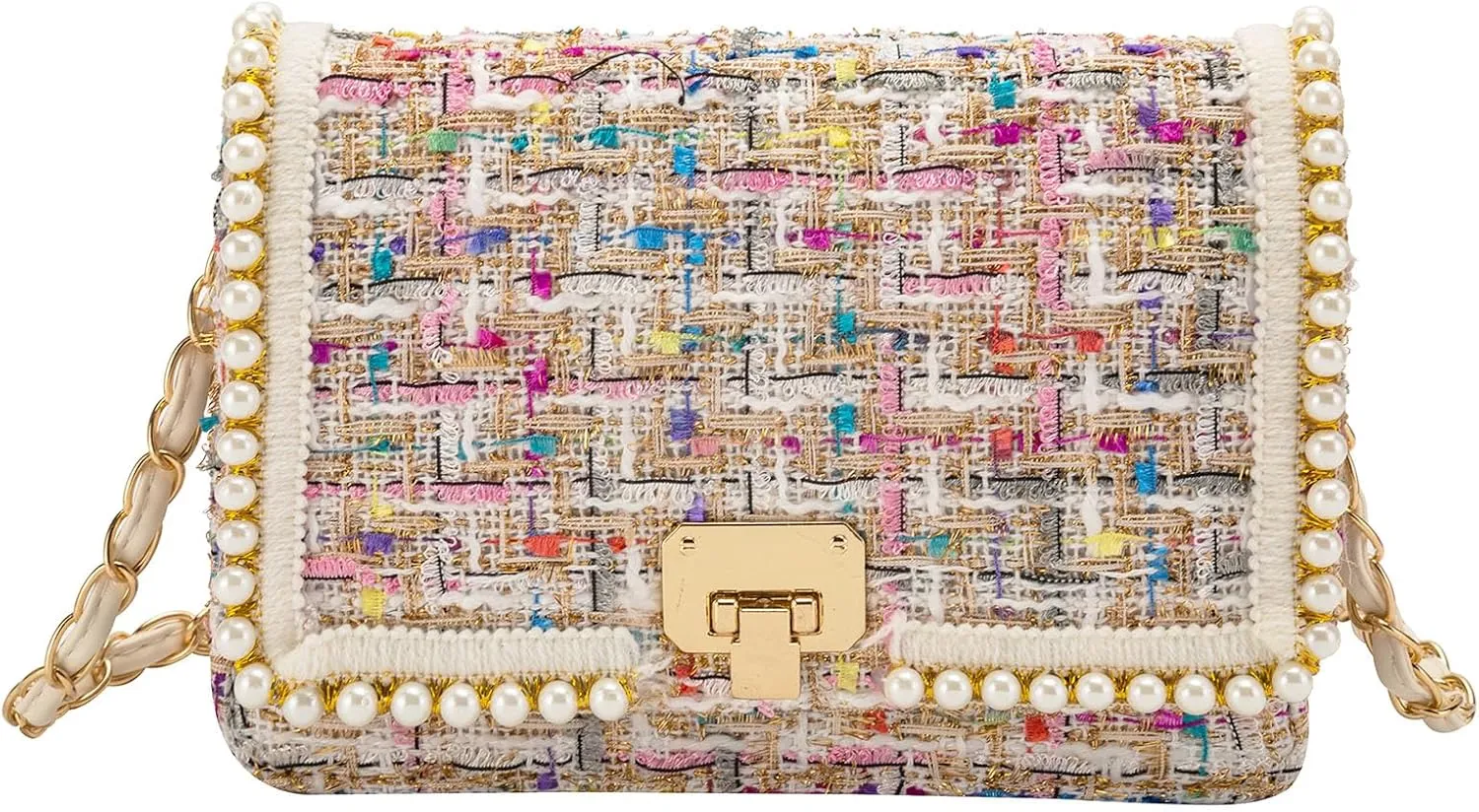 Small Crossbody Bags for Women Leather Shoulder Bag with Chain Strap Trendy Clutch Satchel Ladies pearl Evening Bags