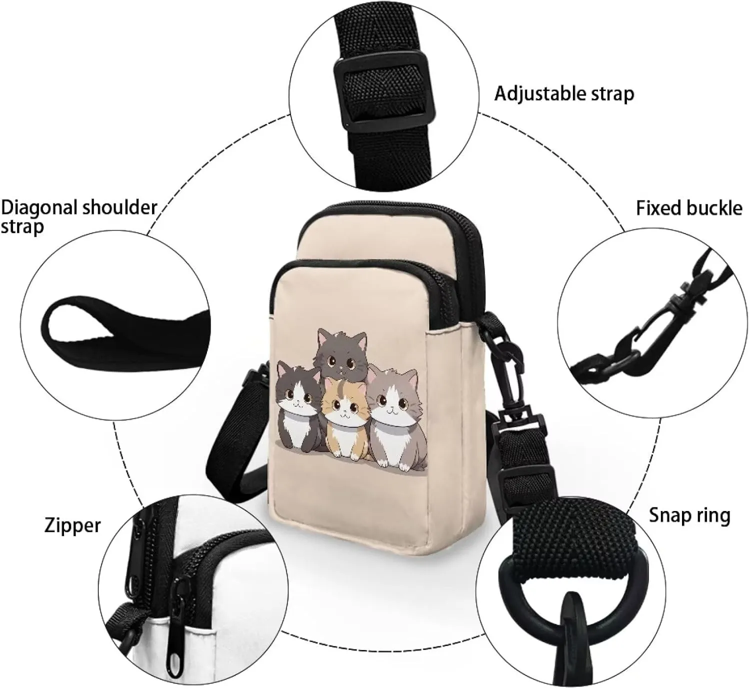 Small Crossbody Purse for Adults Kids Sling Flight Bag