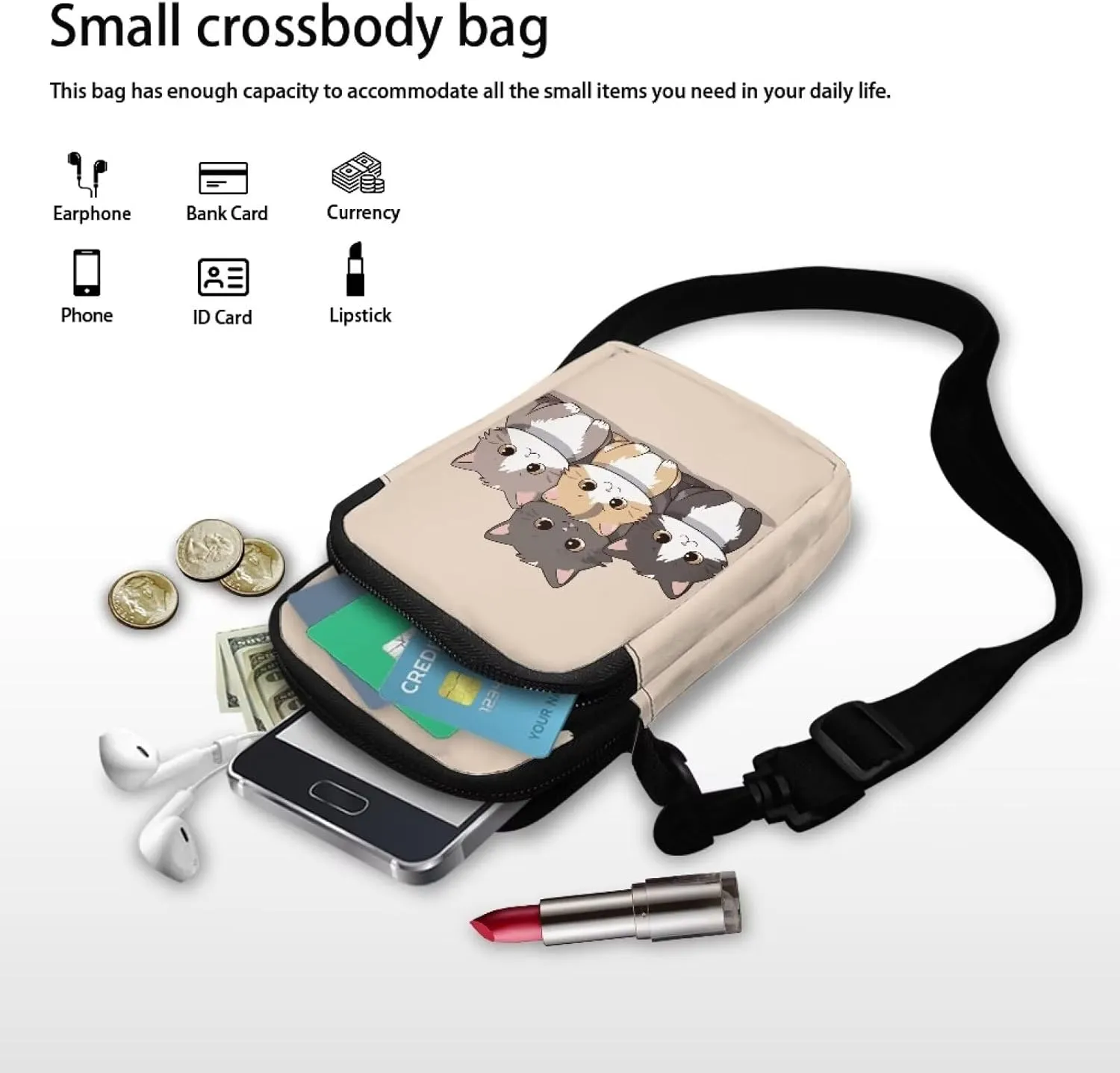 Small Crossbody Purse for Adults Kids Sling Flight Bag