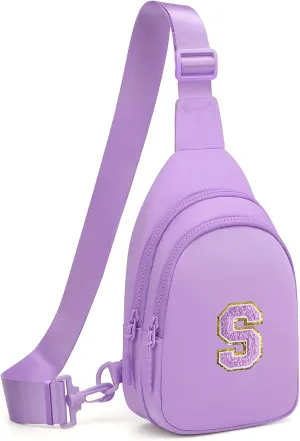 Small Initial Sling Bag for Women Crossbody Bags Fanny Pack Chest Bag Purses Birthday Gift