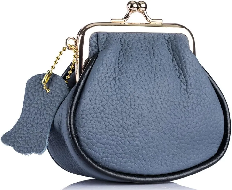 Small Kiss Lock Coin Change Purse Women Cute PU Leather RFID Wallets Crossbody Purses Kiss Clasp Wallet Cross Body Bag