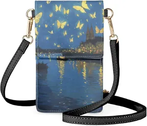 Small Leather Cell Phone Crossbody Bag for Women Cell Phone Purse Wallet Leather Shoulder Handbags
