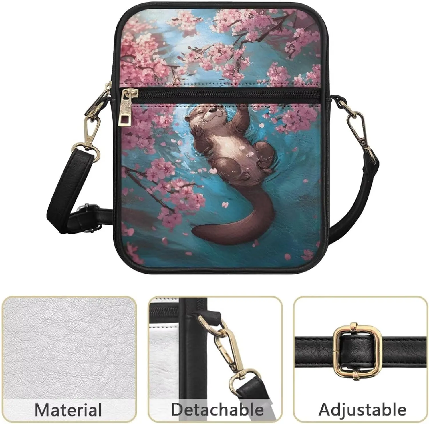 Small Leather Messenger Bag for Men Women Crossbody Shoulder Bag Satchel Casual Sling Daypack Work Daily Purse
