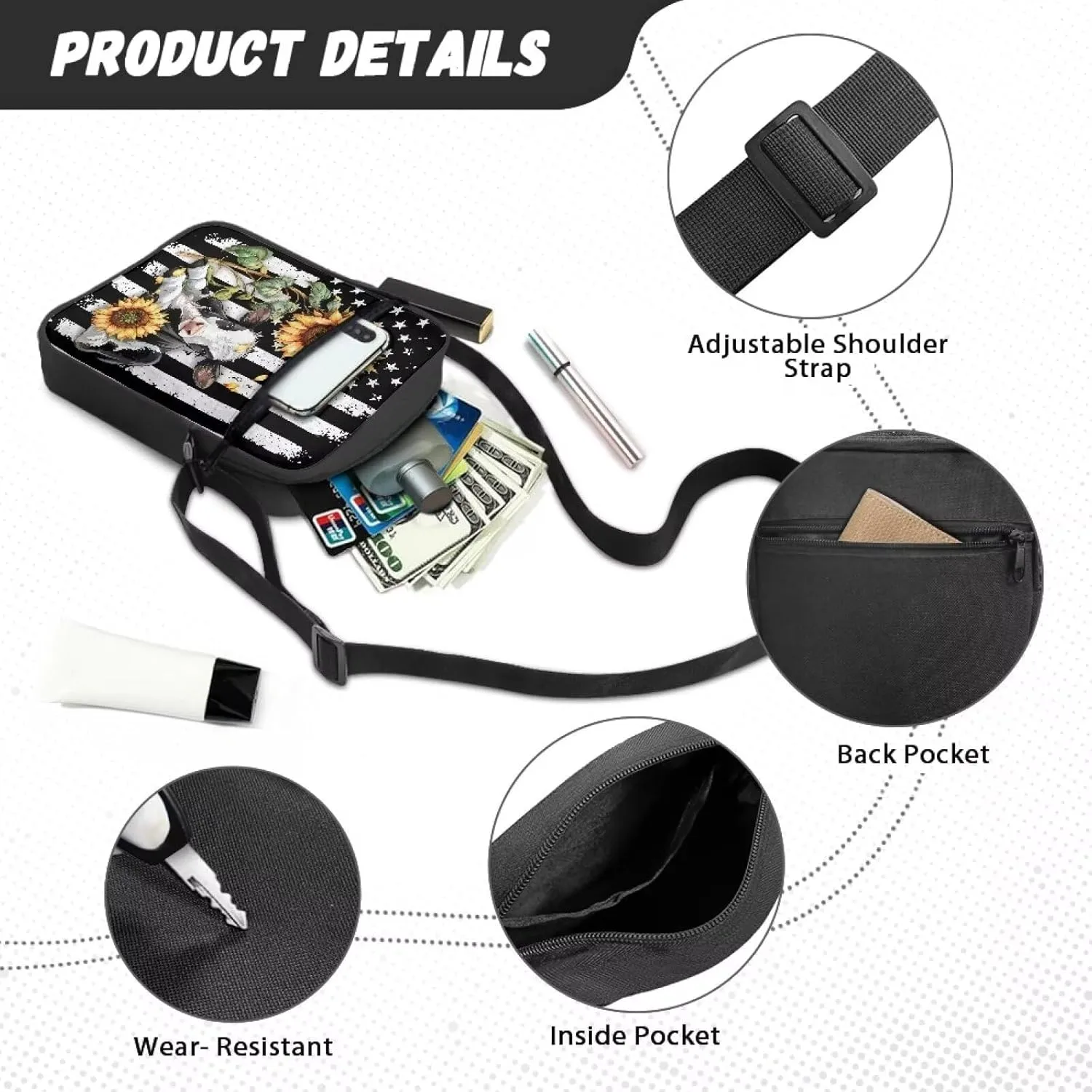 Small Messenger Bag for Women Crossbody Shoulder Satchel Travel Cross Body Purse Cellphone Wallet
