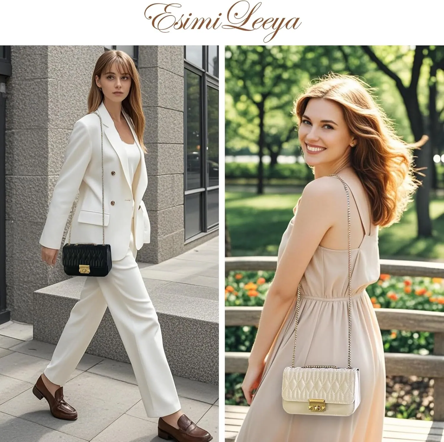 Small Mini Handbags for Women with Golden Chain Cross Body Purses for Women