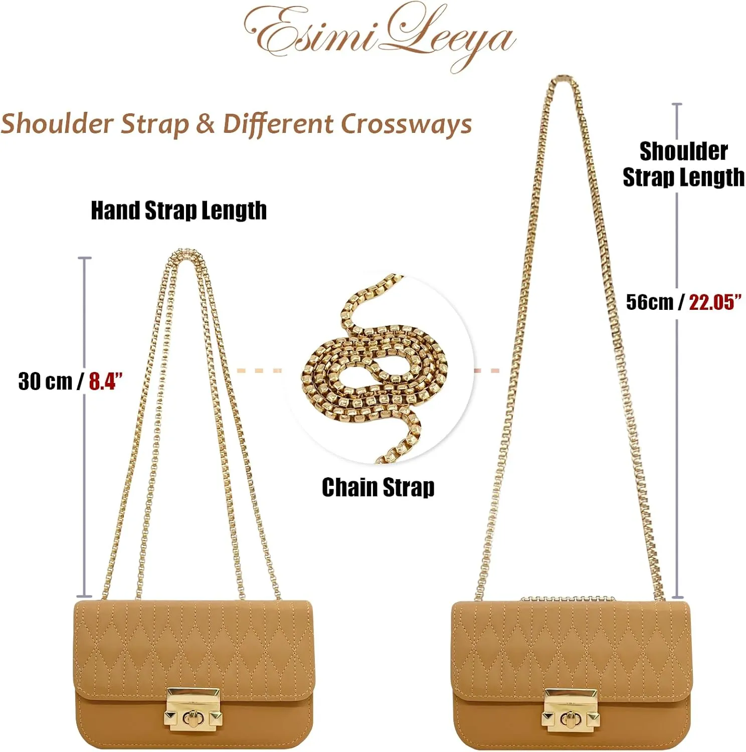 Small Mini Handbags for Women with Golden Chain Cross Body Purses for Women