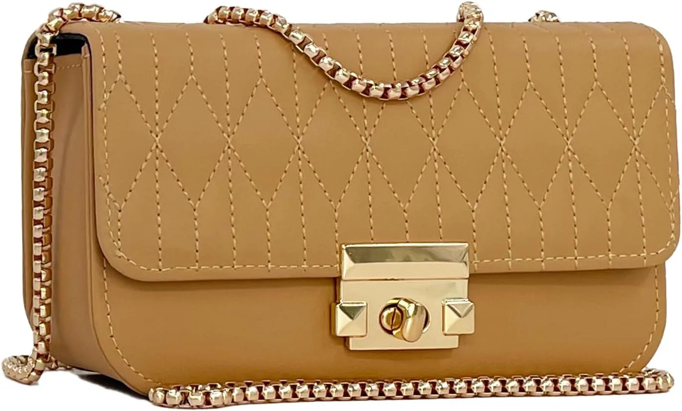Small Mini Handbags for Women with Golden Chain Cross Body Purses for Women