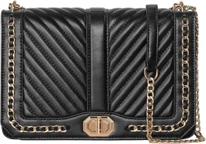 Small Quilted Crossbody Bag for Women Vegan Leather Trendy Shoulder Bag Cute Designer Phone Wallet Clutch Purse