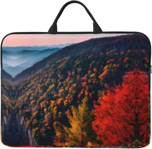 Smokey Mountain Cliff 14in Laptop Case Sleeve Bag – Shoulder Messenger Briefcase Carrying Handle and Accessory Pocket