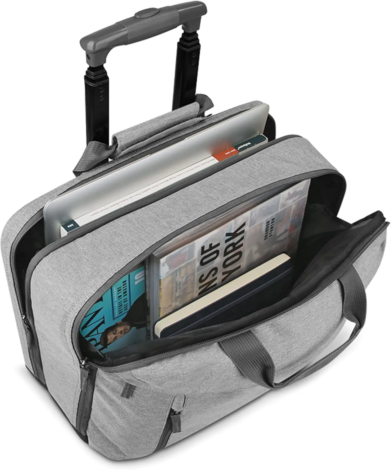 Solo New York Underseat Rolling Catalog Case - Roller Laptop Bag with Wheels, Wheeled Briefcase for Women & Men, Carry On Size for Travel, Fits 15.6" Computer - Re:Start, Gray