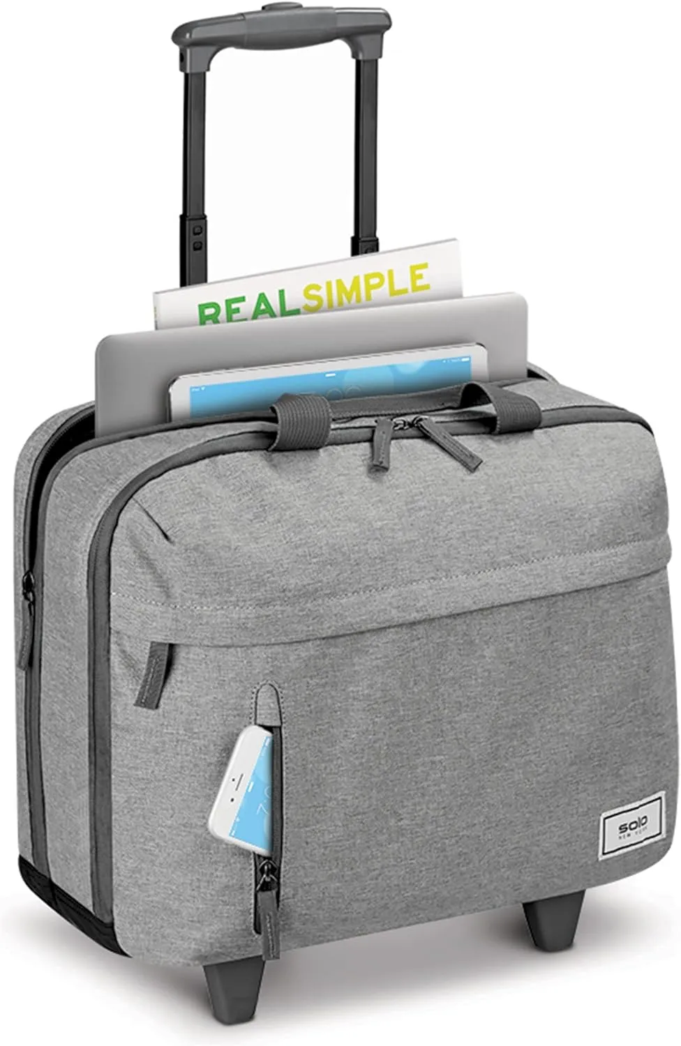 Solo New York Underseat Rolling Catalog Case - Roller Laptop Bag with Wheels, Wheeled Briefcase for Women & Men, Carry On Size for Travel, Fits 15.6" Computer - Re:Start, Gray