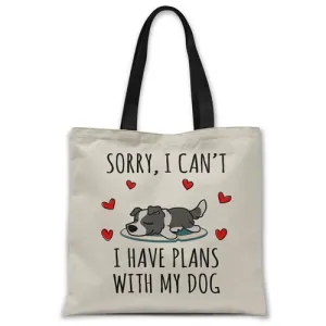 Sorry, I have plans with my dog (Border Collie) Tote bag