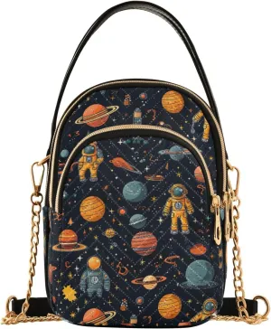 Space Planet Galaxy Astronaut Small Crossbody Bags for Women Adjustable Strap Purses Travel Handbags 20853710