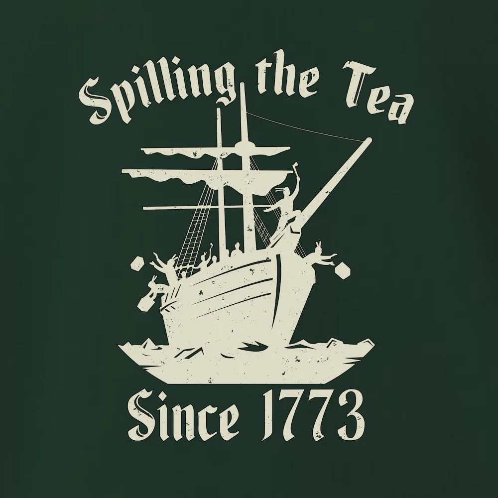 Spilling Tea Since 1773 Funny USA History Boston Tea Party American Pride Mens Tank Top