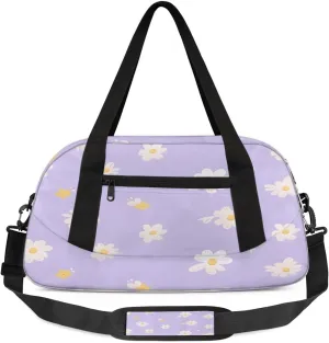 Sport Duffel Bag Cute Daisy Kids Gym Bag Weekender Overnight Bags for Boys Girls Teens Carry On Workout Travel Bag