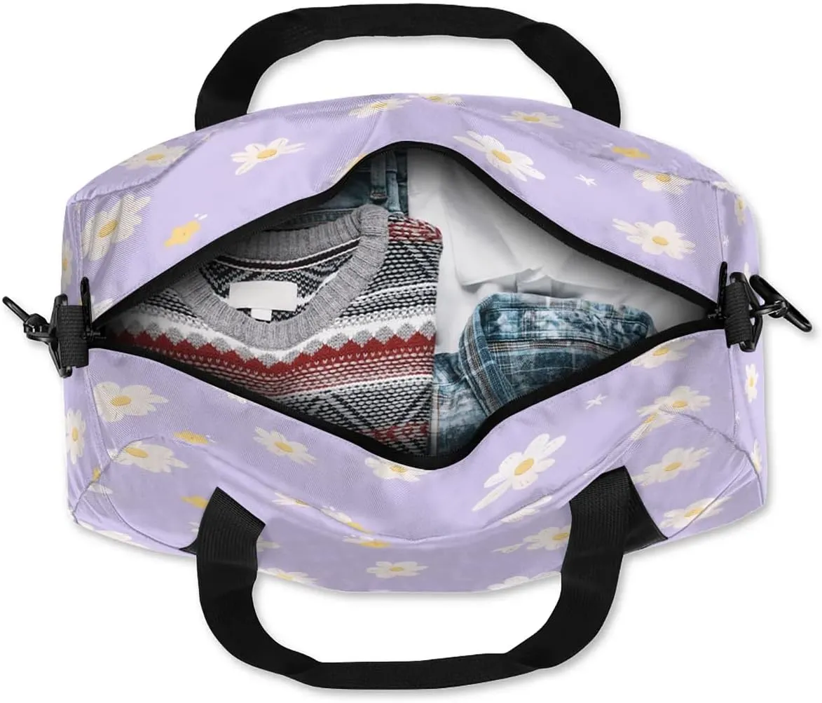 Sport Duffel Bag Cute Daisy Kids Gym Bag Weekender Overnight Bags for Boys Girls Teens Carry On Workout Travel Bag