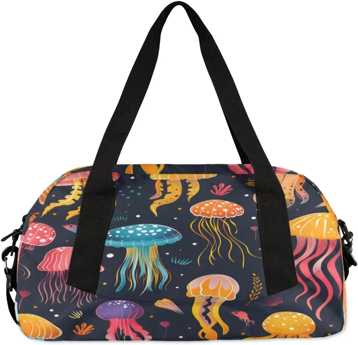 Sport Duffel Bag Cute Jellyfish Kids Gym Bag Weekender Overnight Bags for Boys Girls Teens Carry On Workout Travel Bag