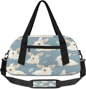 Sport Duffel Bag Cute Rabbits Kids Gym Bag Weekender Overnight Bags for Boys Girls Teens Carry On Workout Travel Bag