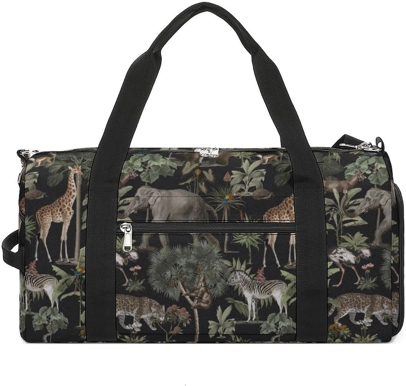 Sport Gym Duffel with Shoe Compartment Wet Pocket, Jungle-pattern Shoulder Travel Bag for Women Men, style-4