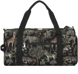 Sport Gym Duffel with Shoe Compartment Wet Pocket, Jungle-pattern Shoulder Travel Bag for Women Men, style-4